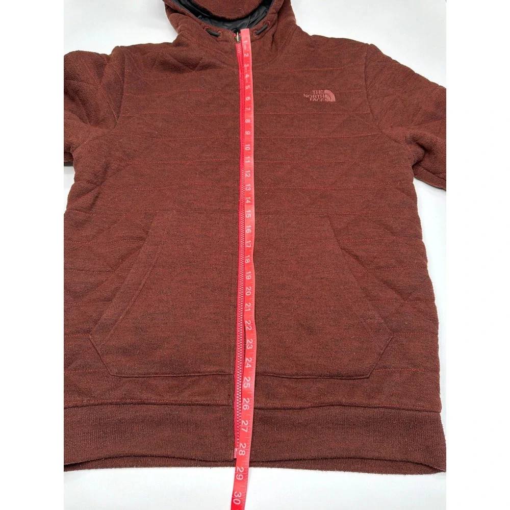 The North Face Mens‎ Reversible Quilted Full Zip Hoodie Burgundy Black Large